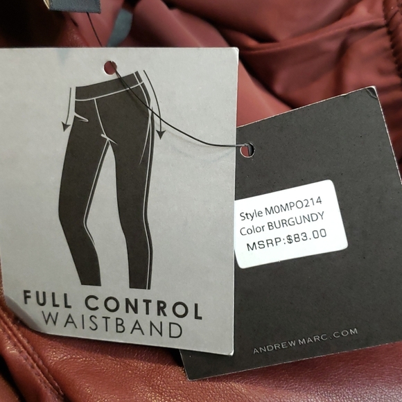 Andrew Marc, leather like, waste control, burgandy - Picture 4 of 14